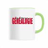 Mug céramique anse couleur - « passion généalogie »