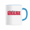 Mug céramique anse couleur - « passion généalogie »