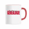 Mug céramique anse couleur - « passion généalogie »