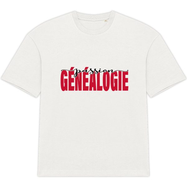 T-shirt Unisexe Oversize coton biologique - « Passion Généalogie »