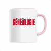 Mug céramique anse couleur - « passion généalogie »