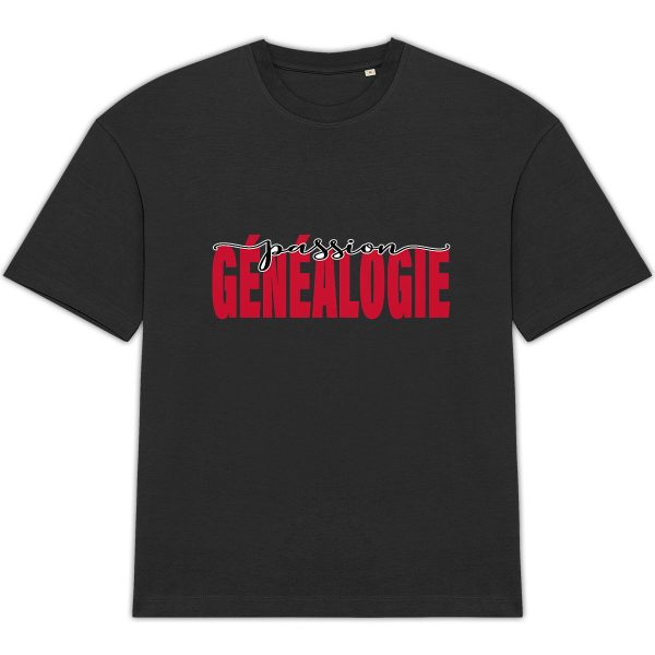 T-shirt Unisexe Oversize coton biologique - « Passion Généalogie »
