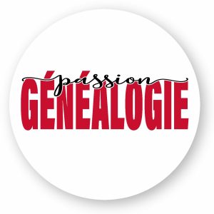 Autocollant rond par 100 - « Passion généalogie »